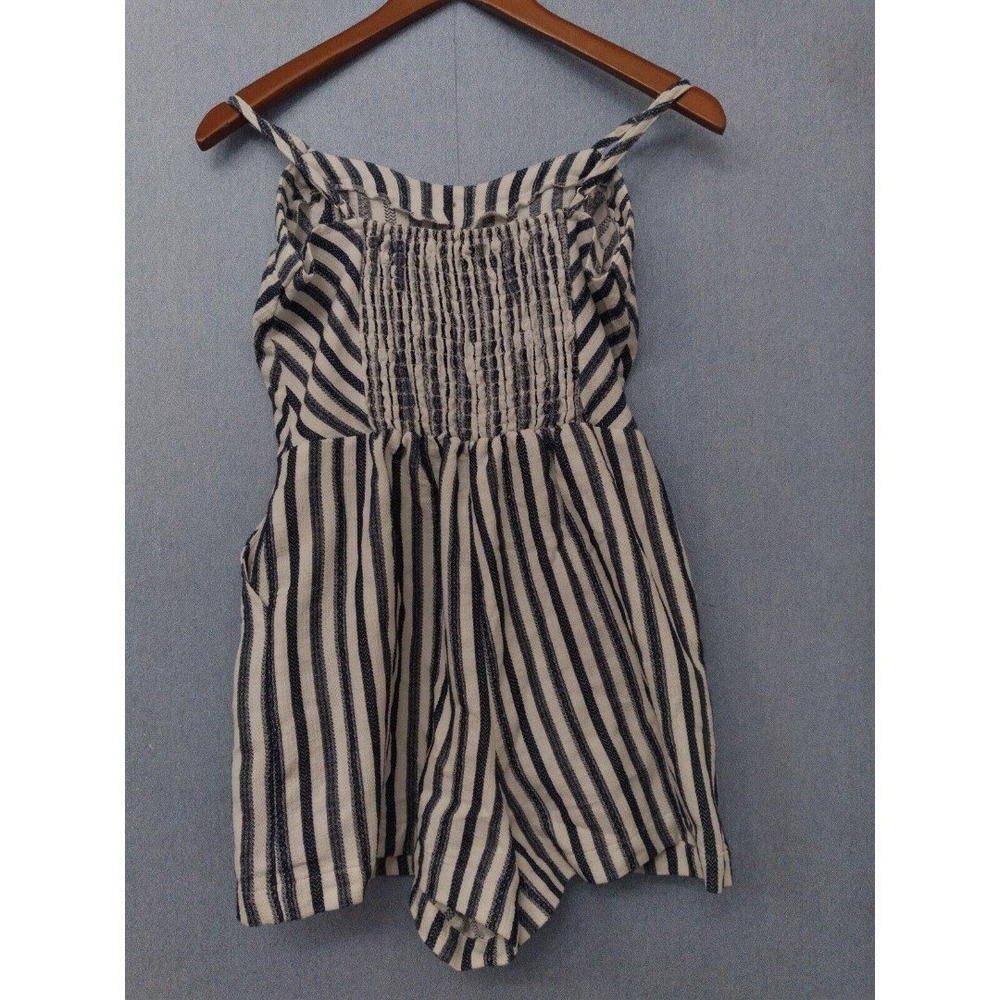 Blue and White Striped Copper Key‎ Romper